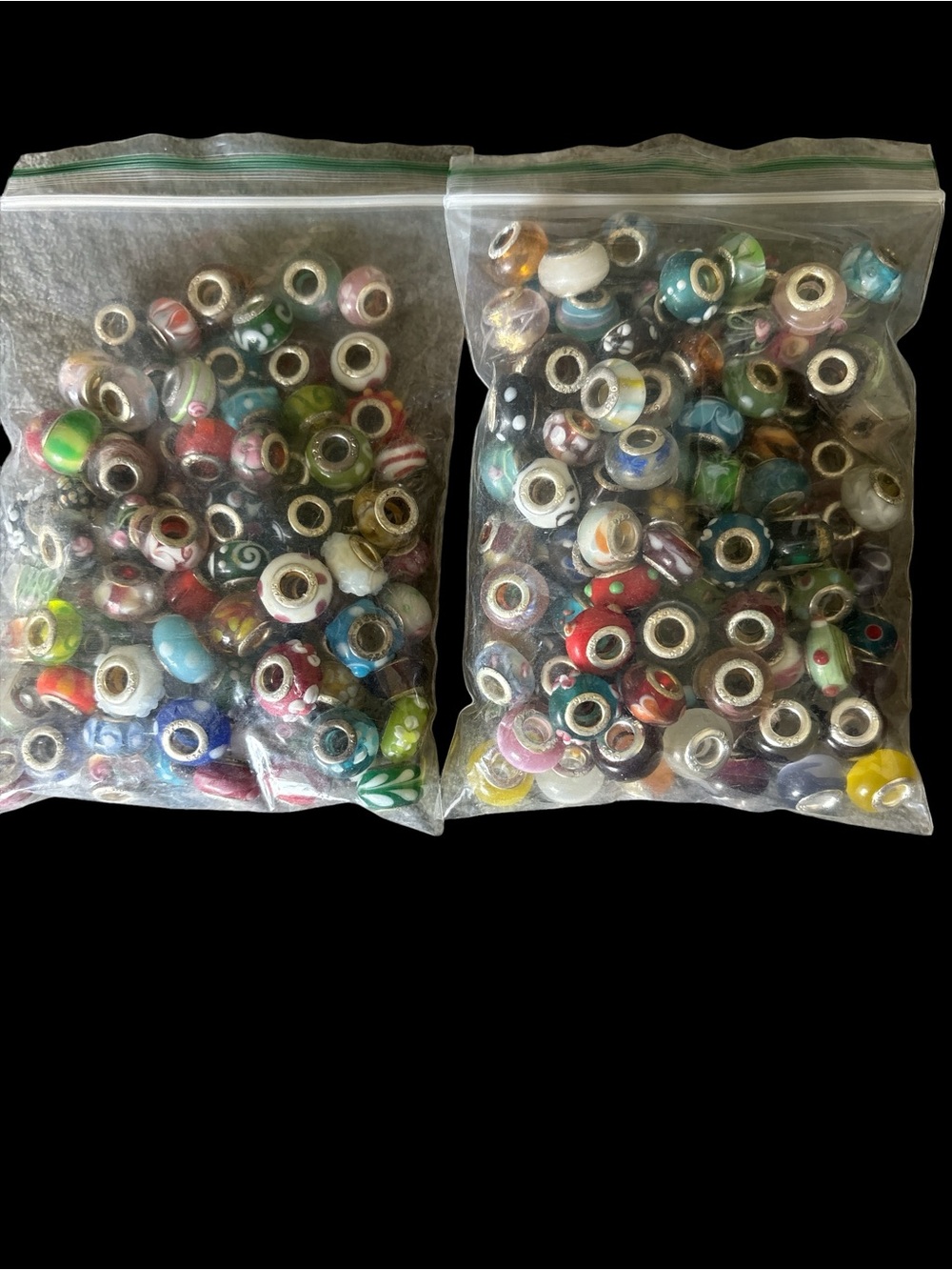 Multicolor Glass Charm Bead Pack for Women's Bracelets